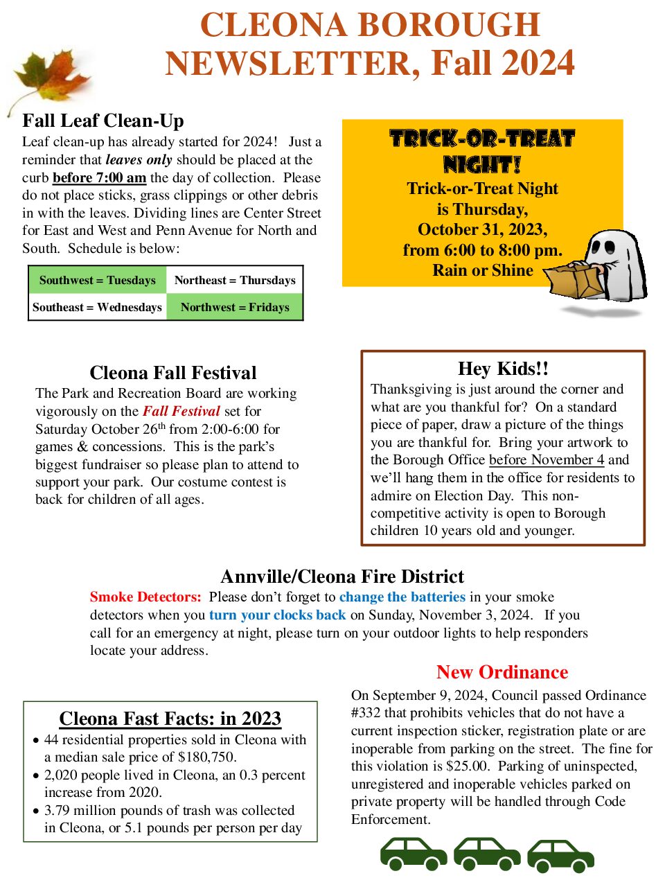 Thumbnail of the first page of 'Fall  2024 Newsletter'