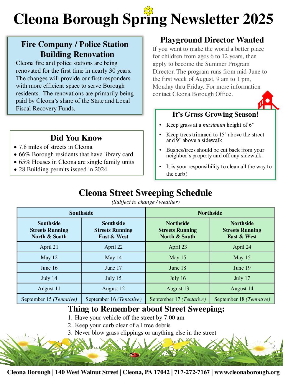 Thumbnail of the first page of 'Spring 2025 Newsletter 2025 Newsletter'